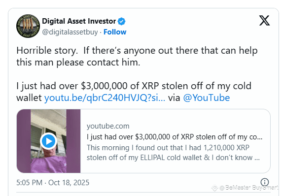 North Carolina Crypto User Reports Theft of Over 1.2 Million XRP