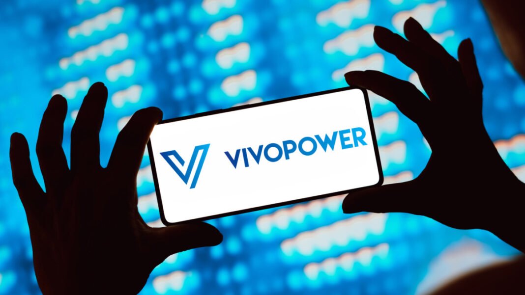 April 2, 2024, Brazil. In this photo illustration, the VivoPower International logo is displayed on a smartphone screen.